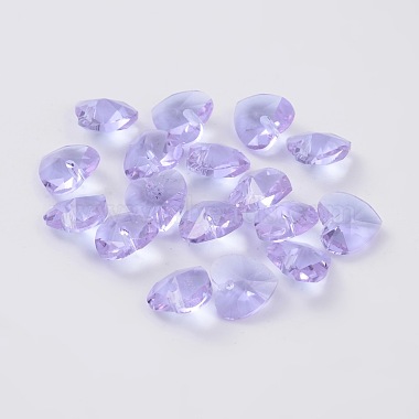 Lilac Heart Glass Charms