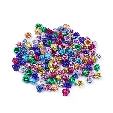 Mixed Color Flower Aluminum Beads