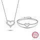 Rhodium Plated 925 Sterling Silver Heart Jewelry Set(LK7425-1)-1