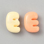 Opaque Resin Beads, Letter, Letter E, 10.5~14x8~13x5~6mm, Hole: 1.2~1.4mm(RESI-WH20005-13E)