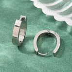 201 Stainless Steel Hoop Earrings, Oval, with 304 Stainless Steel Pin, Stainless Steel Color, 21.5x16.5x4mm(EJEW-T056-03P-03)