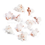 Opaque Resin Decoden Cabochons, Popcorn, White, 15~28x18~21x11~13mm(RESI-M050-05B)