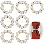 12Pcs Alloy & Imitation Pearl Beads Napkin Rings, Napkin Holder Adornment, Restaurant Daily Accessiroes, Silver, 41x10mm(AJEW-CP0006-65)