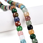 Natural Mixed Gemstone Beads Strands, Barrel, 10~10.5x9~9.5mm, Hole: 1.2mm, about 41~43pcs/strand, 14.37~16''(36.5~40cm)(G-T138-148)