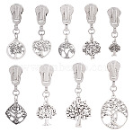 18Pcs 9 Style Alloy Zipper Pulls, for Suitcase, Bag, Costume, Platinum, 40~57mm, 2pcs/style(HJEW-TAC0080)