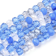 Glass Beads Strands, Faceted, Rondelle, Cornflower Blue, 3x2.5mm, Hole: 0.6mm, about 153~158pcs/strand, 14.96 inch~15.28 inch(38~38.8cm)(X1-EGLA-A034-M2mm-03)