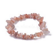Natural Sunstone Beads Stretch Bracelets, with Korean Elastic Crystal Thread, 2 inch~2-1/8 inch(5.2~5.3cm)(X-BJEW-JB04152-01)