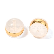 TPE Plastic Ear Nuts, with 316 Surgical Stainless Steel Findings, Earring Backs, Half Round/Dome, Real 18k Gold Plated, 4x5mm(X-KY-H004-02S-02G)