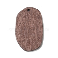 Spray Painted Wood Pendants, Walnut Wood Tone Polygon Charms, Coconut Brown, 39x24x4mm, Hole: 2mm(WOOD-H101-09)