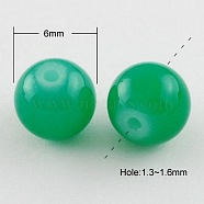Sea Green Color Spray Painted Round Imitation Jade Glass Beads Strands, 6mm, Hole: 1.3~1.6mm, about 133pcs/strand, 31.4 inch(X-DGLA-S076-6mm-15)