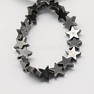 Non-magnetic Synthetic Hematite Beads Strands, Grade A, Star, Black, 8x8x2mm, Hole: 1mm(G-Q898-8mm)
