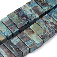 Natural Ocean Agate/Ocean Jasper Beads, Dyed, Cuboid, 21~23x9~10x9~10mm, Hole: 1.5mm(G-R451-12)
