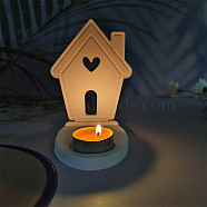 DIY Silicone Candle Molds, For Candle Making, House, White, 130~140x90~110x4~16mm, 2pcs/set(DIY-A050-01B)