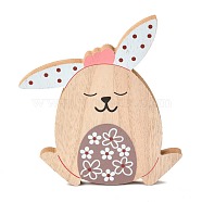 Easter Theme Natural Wood Display Decorations, Bunny, BurlyWood, 137x12x147.5mm(AJEW-P087-A02)