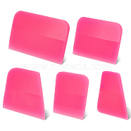 5Pcs 5 Styles TUP Plastic Scrapers, Anti-Scratch Coating Scraper for Car Vinyl Paint Protection Film Installation, Rectangle & Trapezoid, Cerise, 76~79x65~121x6~7mm, 1pcs/style(TOOL-OC0001-62)