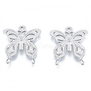 304 Stainless Steel Pendants, Butterfly, Stainless Steel Color, 26.5x24x3.5mm, Hole: 2mm(STAS-N098-179P)