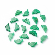 Natural White Jade Beads, Dyed, Ingot, Green, 5x11x3mm, Hole: 1mm(G-L495-19)