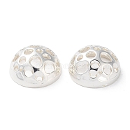 Alloy Bead Cap, Long-Lasting Plated, Half Round, Silver, 19x9.5mm, Inner Diameter: 16mm(PALLOY-F309-43S)
