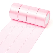 Single Face Satin Ribbon, Polyester Ribbon, Pale Violet Red, 2 inch(50mm), about 25yards/roll(22.86m/roll), 100yards/group(91.44m/group), 4rolls/group(RC50MMY-004)