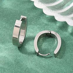 201 Stainless Steel Hoop Earrings, Oval, with 304 Stainless Steel Pin, Stainless Steel Color, 21.5x16.5x4mm(EJEW-T056-03P-03)