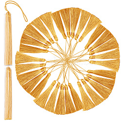 25Pcs Polyester Big Pendants Decorations, Tassel Hanging Decorations, Goldenrod, 145mm(HJEW-GO0001-12)