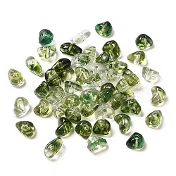 Transparent Acrylic Beads, Nuggets, Olive, 4.3~5.8x7.6~8.5x3.8~4.7mm, Hole: 1.6mm, about 4200pcs/500g(OACR-A021-12D)