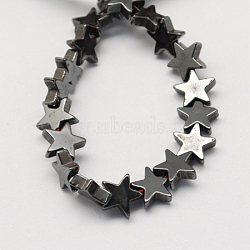 Non-magnetic Synthetic Hematite Beads Strands, Grade A, Star, Black, 8x8x2mm, Hole: 1mm(G-Q898-8mm)