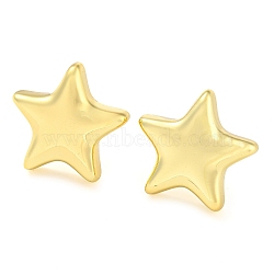 Rack Plating Brass Star Stud Earrings, Long-Lasting Plated, Cadmium Free & Lead Free, Real 18K Gold Plated, 20x20mm(X-EJEW-P242-05G)