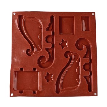 Square Cake DIY Food Grade Silicone Mold, Cake Molds (Random Color is not Necessarily The Color of the Picture), Random Color, 304x304x12mm, Inner Diameter: 32~93x33.5~190mm
