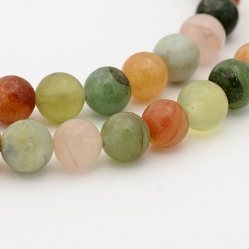 Natural Mixed Gemstone Round Bead Strands, 8mm, Hole: 1mm, about 49pcs/strand, 15.7 inch