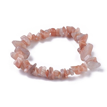 Natural Sunstone Beads Stretch Bracelets, with Korean Elastic Crystal Thread, 2 inch~2-1/8 inch(5.2~5.3cm)