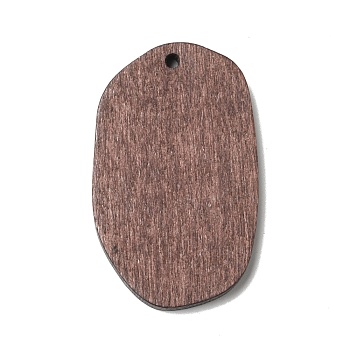 Spray Painted Wood Pendants, Walnut Wood Tone Polygon Charms, Coconut Brown, 39x24x4mm, Hole: 2mm