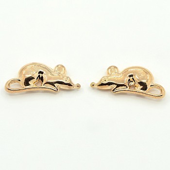 Alloy Animal Mouse Rat Charms Pendants, Rose Gold, 18x8x3mm, Hole: 3x1mm