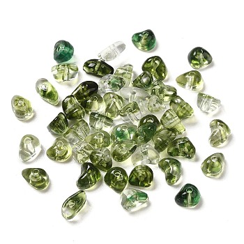 Transparent Acrylic Beads, Nuggets, Olive, 4.3~5.8x7.6~8.5x3.8~4.7mm, Hole: 1.6mm, about 4200pcs/500g