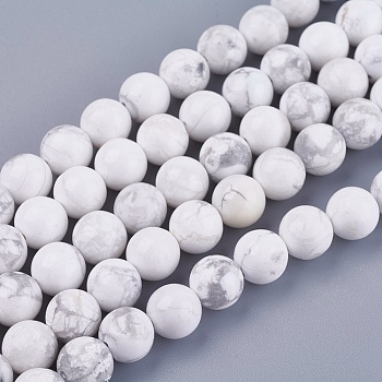 Natural Howlite Beads Strands, Round, 8mm, Hole: 1mm,  about 47pcs/strand, 15.7 inch