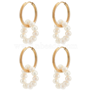 WhiteSmoke Ring Pearl Earrings