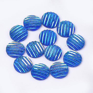 12mm Blue Flat Round Resin Cabochons