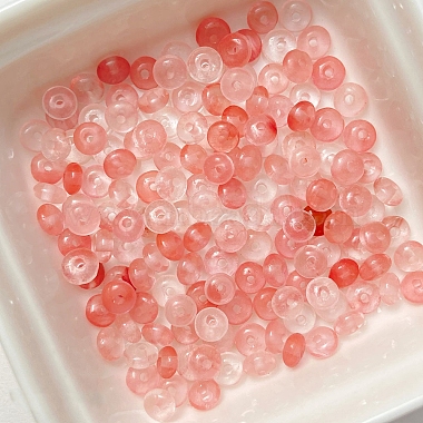 Pink Rondelle Cherry Quartz Glass Beads