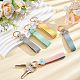5Pcs 5 Colors Rectangle PU Leather Keychains(KEYC-SC0002-14)-4
