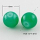 Sea Green Color Spray Painted Round Imitation Jade Glass Beads Strands(X-DGLA-S076-6mm-15)-1