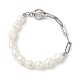 Natural Baroque Pearl Beaded Necklace & Bracelet with 304 Stainless Steel Paperclip Chains(SJEW-JS01262)-4