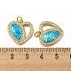 Valentine's Day Brass Micro Pave Cubic Zirconia with Synthetic Opal Pendants(KK-D096-02E-G)-3