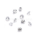 Cubic Zirconia Cabochons, Grade A, Faceted, Diamond, Clear, 3x2mm(X-ZIRC-M002-3mm-007-A)