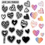 Plastic Stamps, for DIY Scrapbooking, Photo Album Decorative, Cards Making, Stamp Sheets, Heart, 160x110mm(DIY-WH20018-0274)
