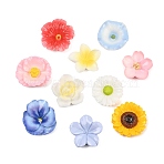 Resin Flower Display Decorations, for Home Office Desktop Decoration, Mixed Color, 25.5~29x27.5~30.5x6.5~12.5mm(RE-CBA17C4-14)
