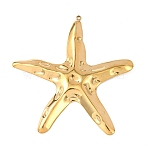 304 Stainless Steel Big Pendants, Golden, Starfish, 64.5x62.5x4mm, Hole: 1.6mm(STAS-Z182-01G-02)