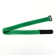 Reusable Nylon Cable Ties, Hook and Loop Cord Organizer Wire Ties, for Earbud Headphones Phones Electronics Electrical Computer PC Wire Wrap Management, Green, 620x24x1mm(FIND-WH0070-21D)