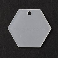 Transparent Acrylic Pendants, Hexagon, Clear, 27.5x31.5x2mm, Hole: 2.5mm(TACR-WH0001-70)