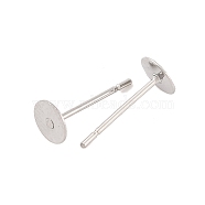 Tarnish Resistant Original Color Stainless Steel Stud Earring Findings, 12x5mm, Pin: 0.7mm(X-STAS-E025-5)