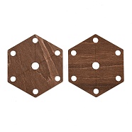 Wood Tool for Knitting Loom Accessories, Hexagon, Camel, 7x6.1x0.2cm, Hole: 6mm and 8mm(TOOL-XCP0001-87B)